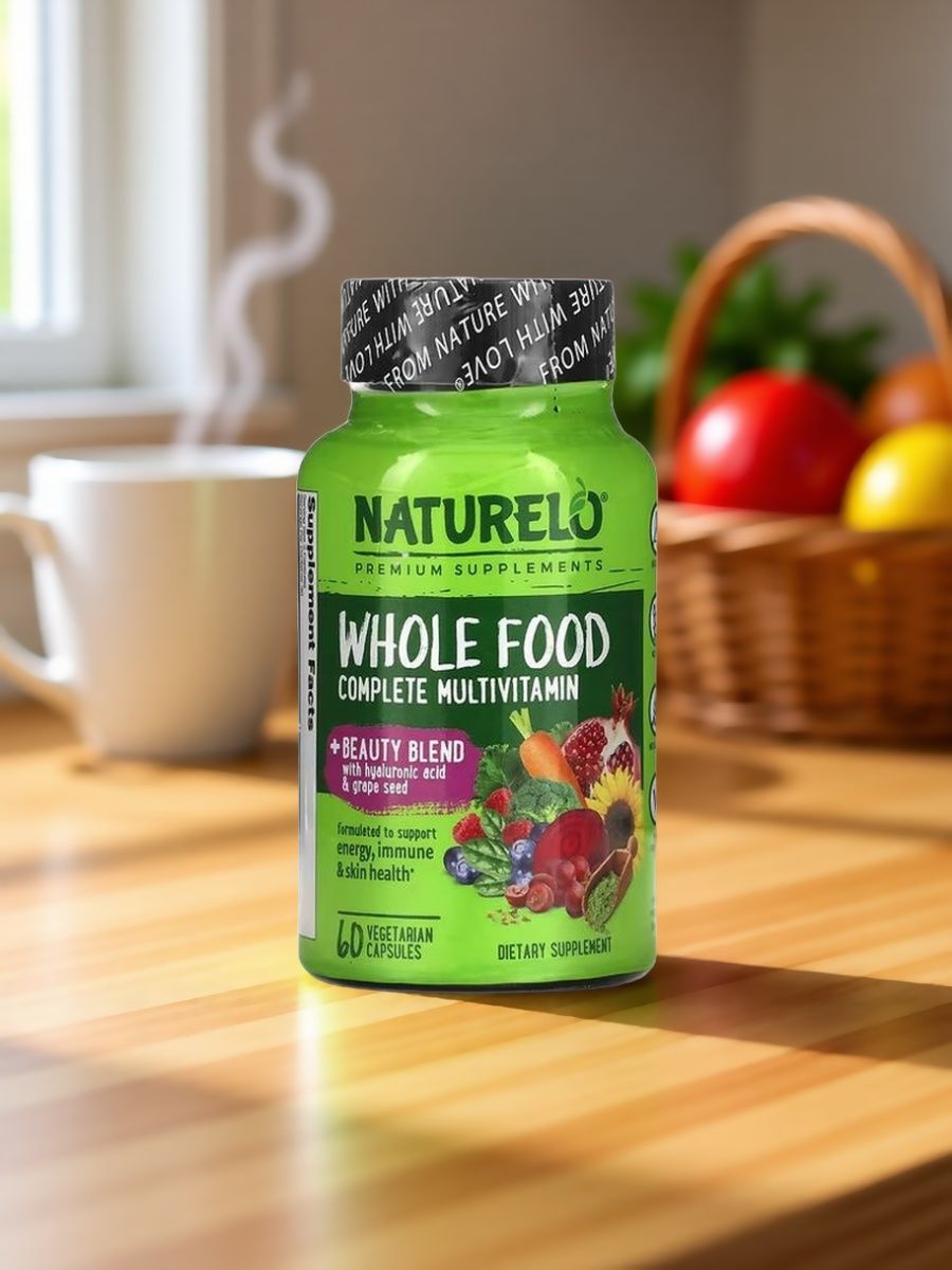 NATURELO мультивитаминный комплекс, флакон с 60 вегетарианскими капсулами