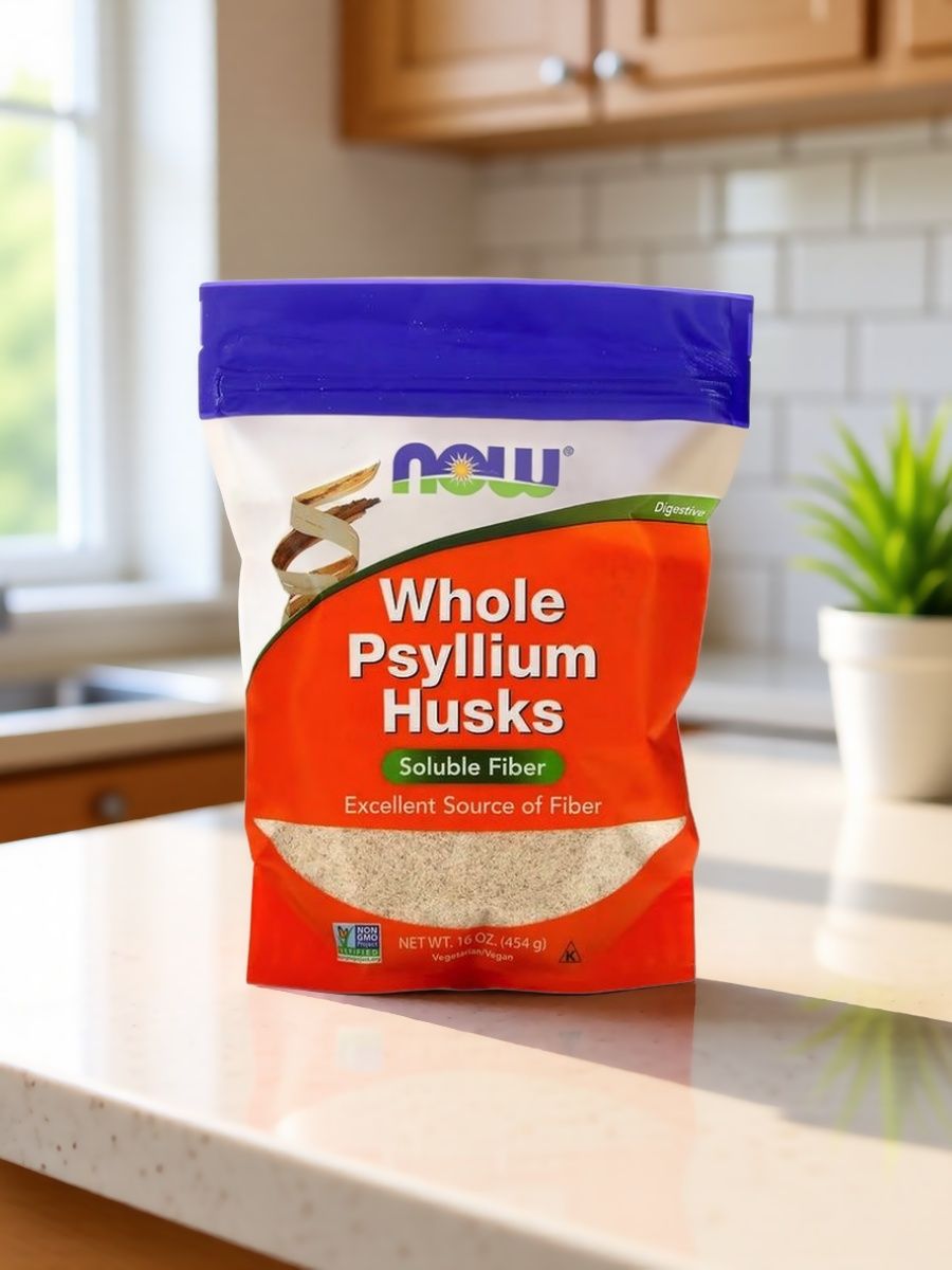 Псиллиум NOW Foods порошок 454 г в упаковке