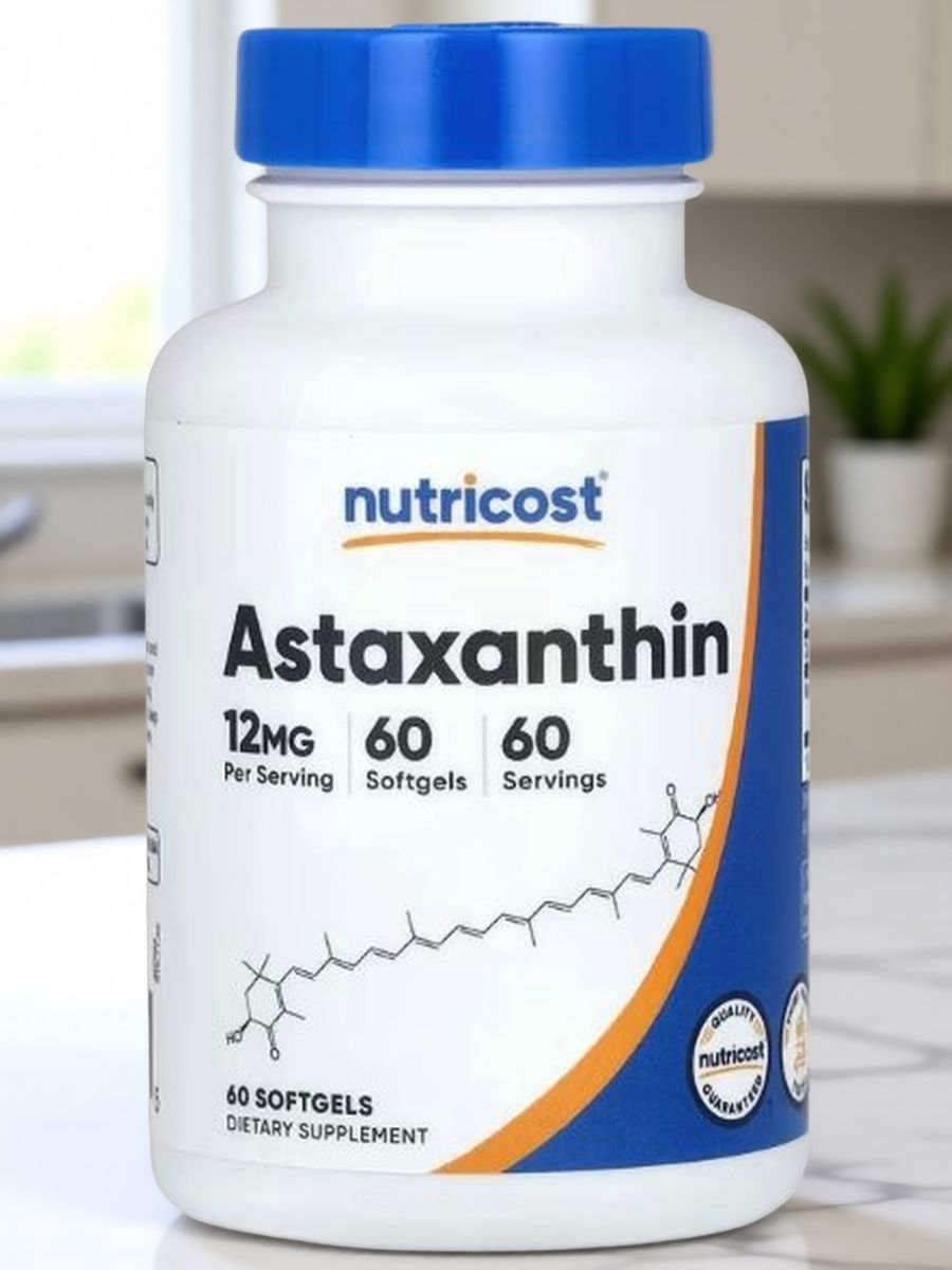 Астаксантин 12 мг Nutricost, 60 мягких капсул