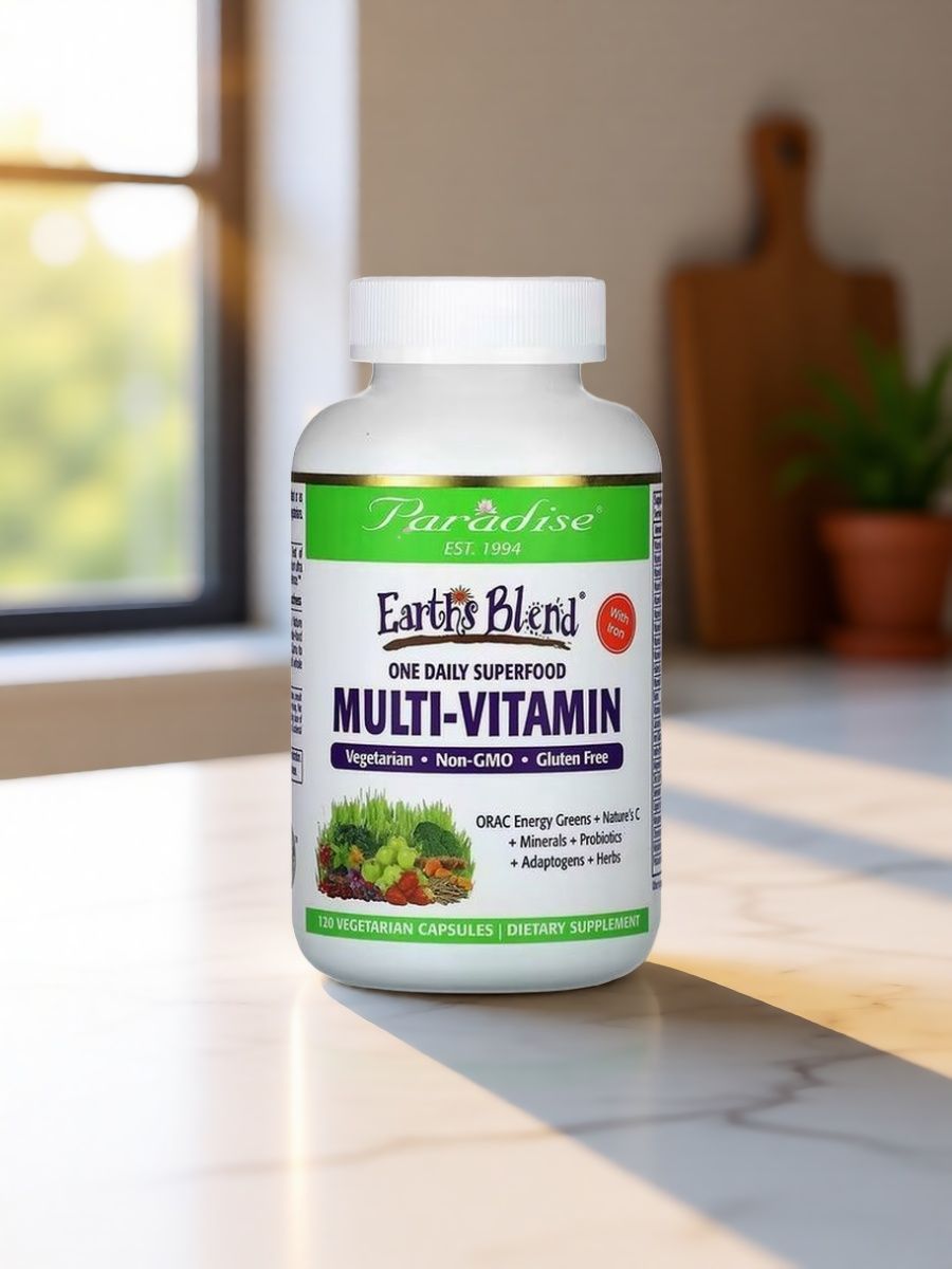 Мультивитамины с железом Paradise Herbs, 120 вегетарианских капсул