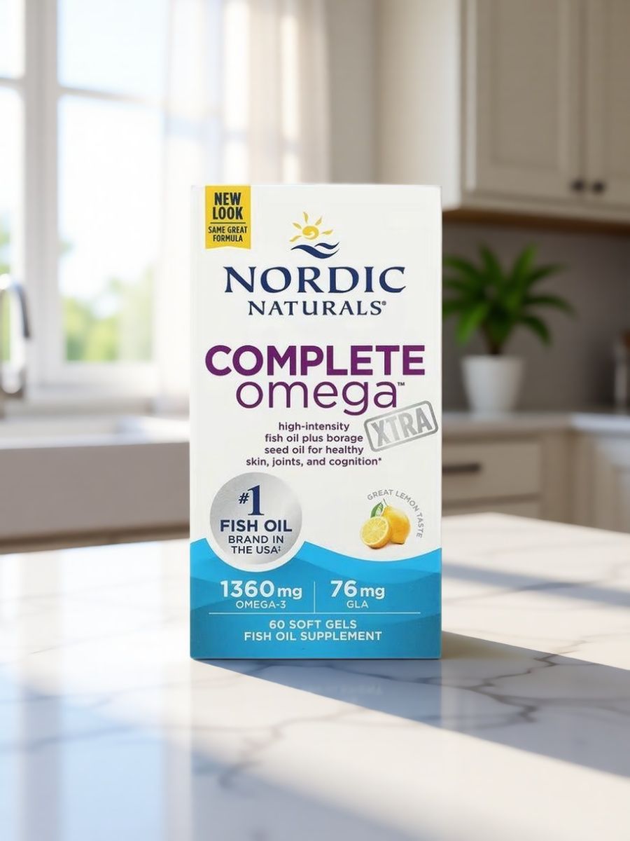 Омега 3 Complete Xtra Nordic Naturals, 60 капсул со вкусом лимона