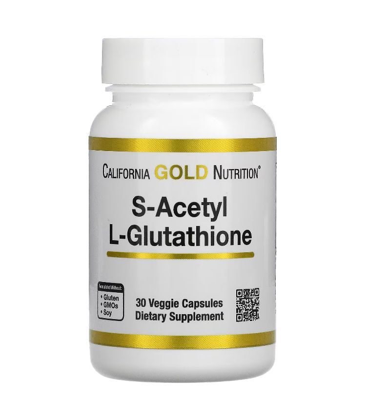 s ацетил l глутатион, антиоксидант, california gold nutrition, 100 мг, 30 растительных капсул