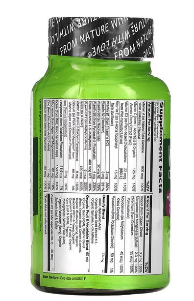 naturelo, Полноценный мультивитаминный комплекс из цельных продуктов, 60 вегетарианских капсул