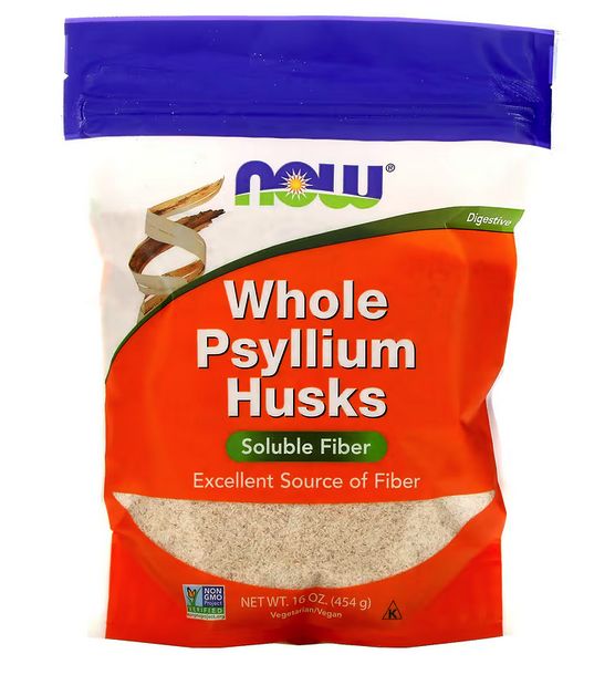 Псиллиум , цельная оболочка семян подорожника, 454 г (16 унций) ,now foods