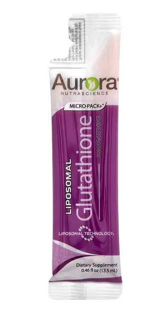 aurora nutrascience, micro pack+, липосомальный глутатион, 500 мг, 30 порционных пакетиков с жидкостью, 13,5 мл (0,46 жидк. унции) каждый.