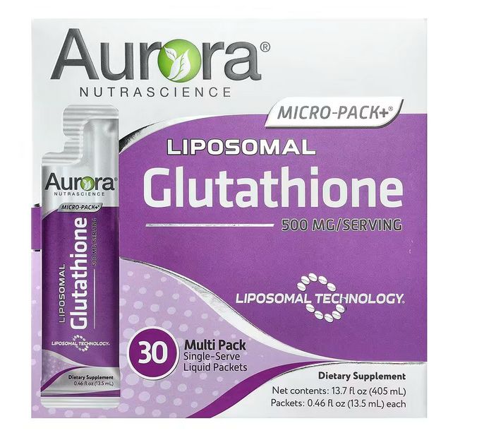 Aurora Nutrascience Micro-Pack+ липосомальный глутатион 500 мг, упаковка 30 пакетиков