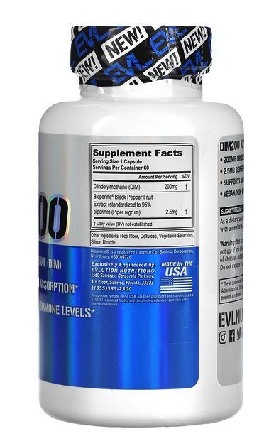evlution nutrition , Дииндолилметан (dim) 200, 60 капсул