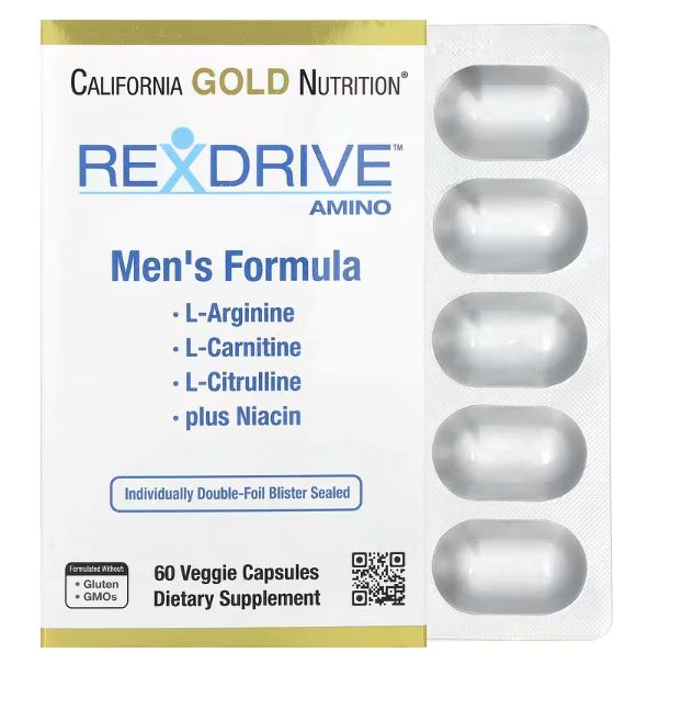 Rexdrive Amino, 60 растительных капсул, добавка с L-цитруллином