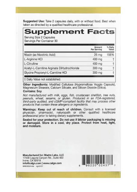 california gold nutrition, rexdrive , добавка для мужчин с аминокислотами , 60 растительных капсул
