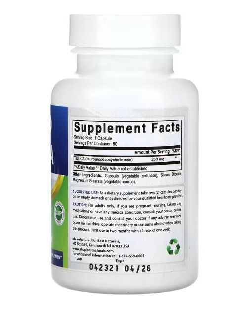 best naturals, tudca, Поддержка пищеварения , 250 мг, 60 капсул