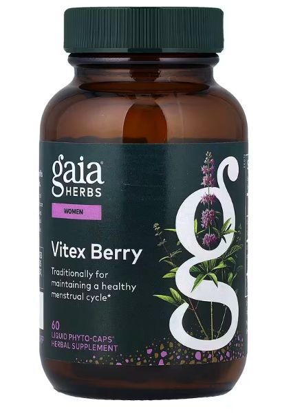 Витекс, vitex berry, добавка для женщин, 60 веганских капсул с жидким содержимым, gaia herbs