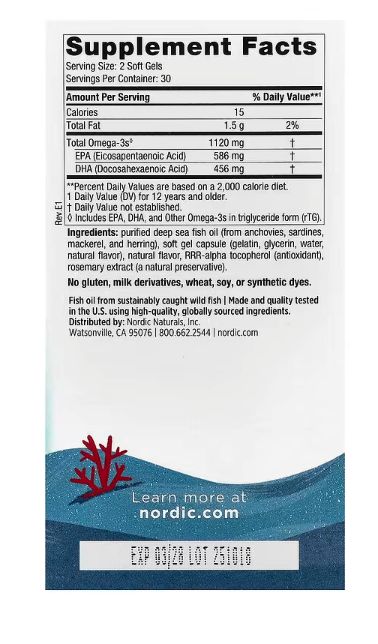 nordic naturals, teen, ultimate omega 2x, омега для подростков от 12 лет, со вкусом клубники, 60 миникапсул