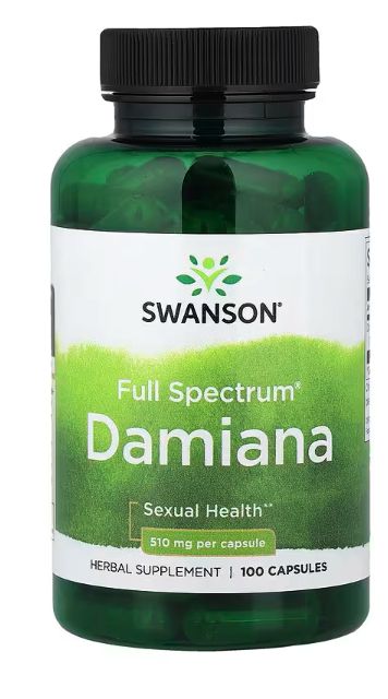 Дамиана 510 мг, 100 капсул Swanson