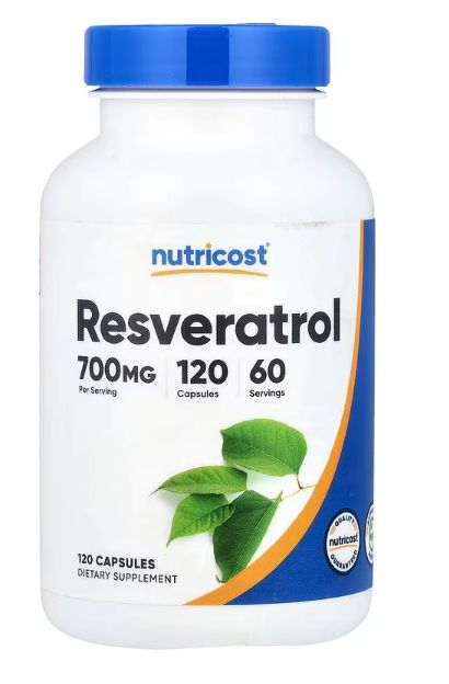 Ресвератрол, 700 мг, 120 капсул (350 мг в 1 капсуле), nutricost