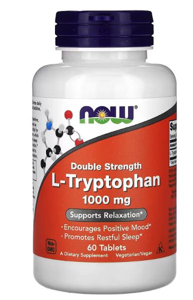 now foods, l триптофан, 1000 мг, 60 таблеток