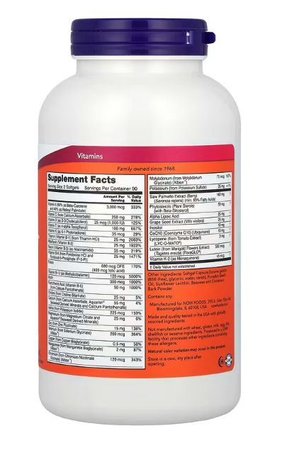 now foods, adam , превосходные мультивитамины для мужчин, 180 капсул Честный Знак