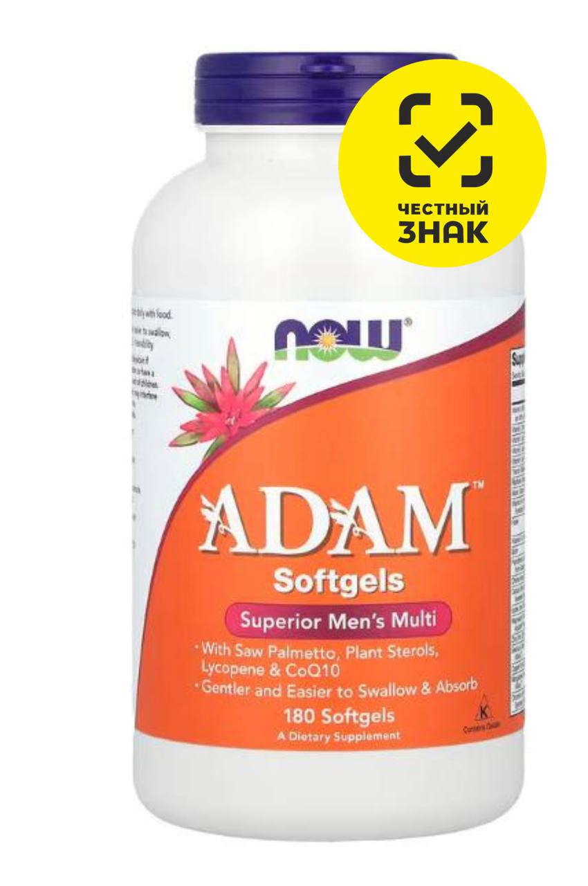 now foods, adam , превосходные мультивитамины для мужчин, 180 капсул Честный Знак