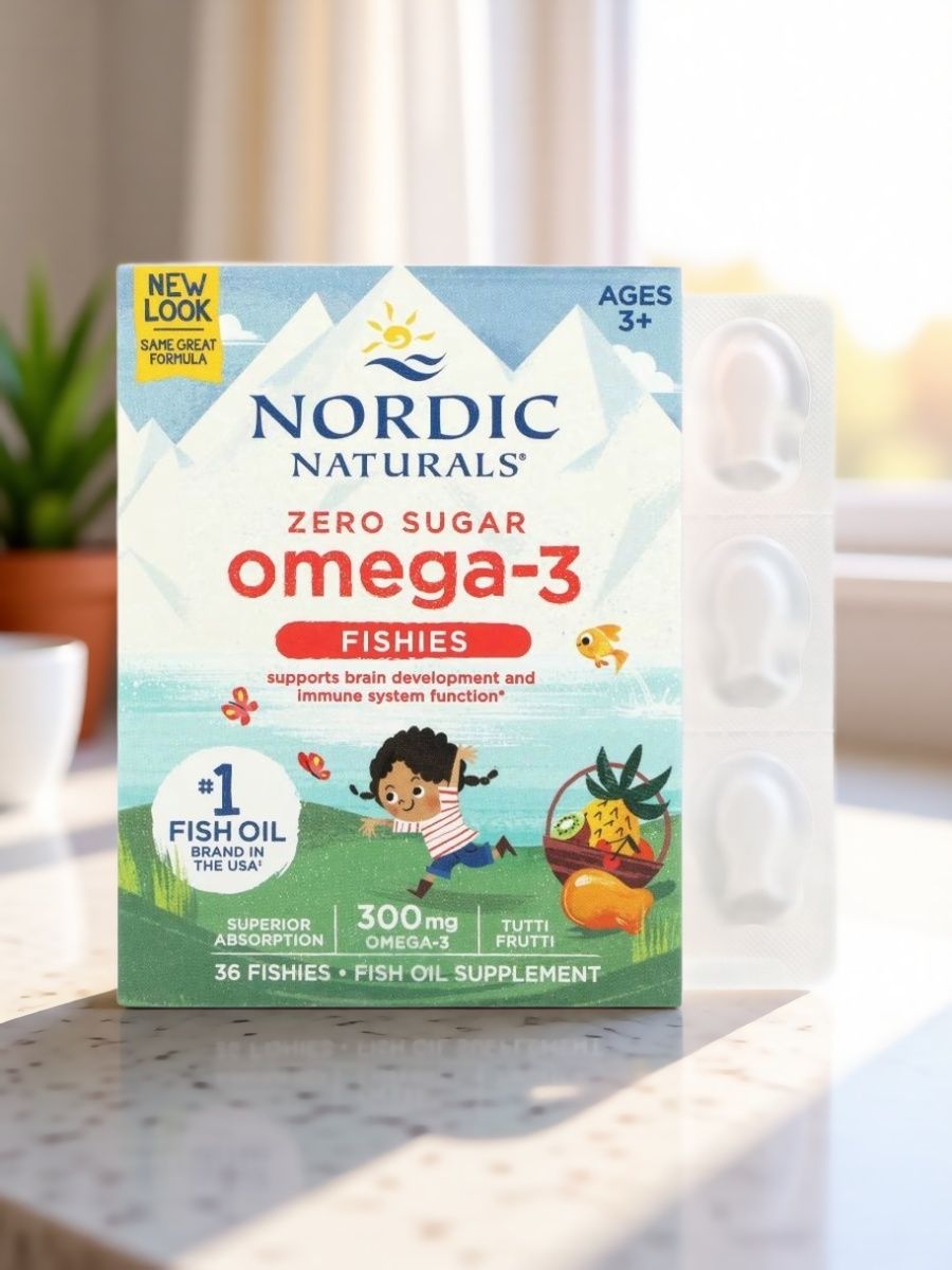 Жевательные рыбки Omega-3 Fishies Nordic Naturals, тутти фрутти, 36 штук