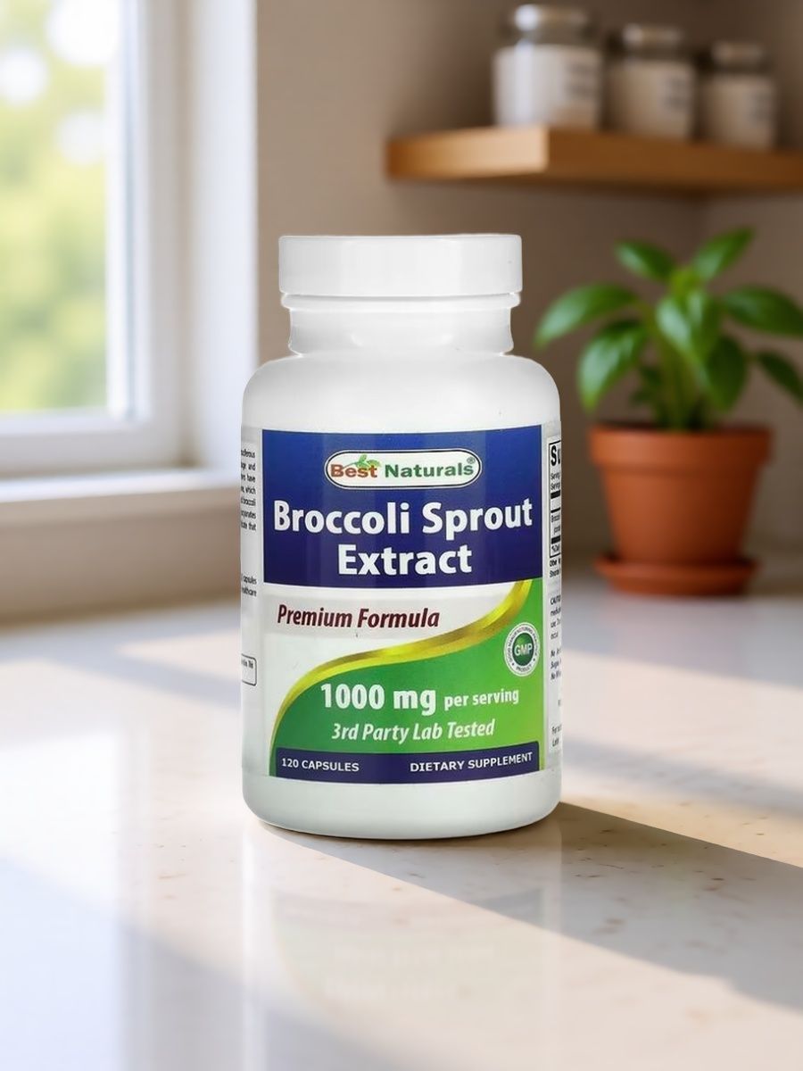 Флакон экстракта ростков брокколи 1000 мг Best Naturals 120 капсул