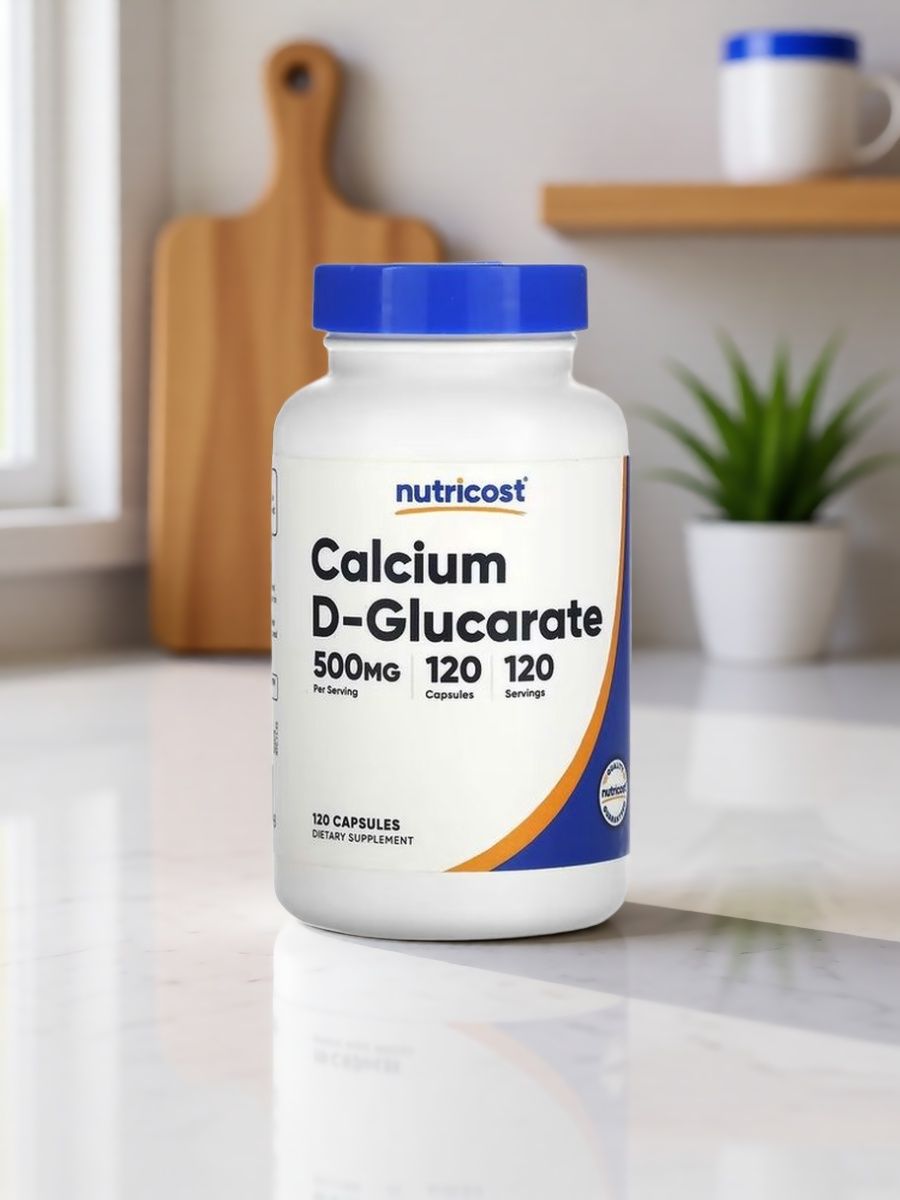 D-глюкарат кальция Nutricost 500 мг, флакон 120 капсул