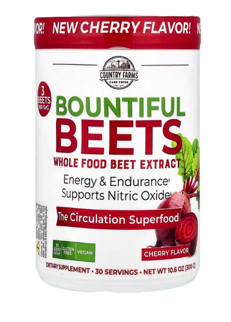 Порошок свеклы Country Farms Bounful Beets 300 г, вишневый вкус