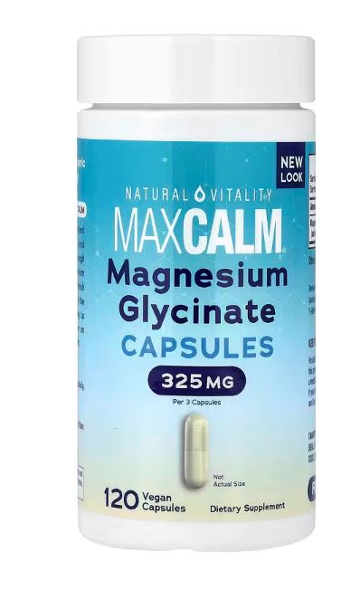 MAXCALM глицинат магния 120 веганских капсул Natural Vitality
