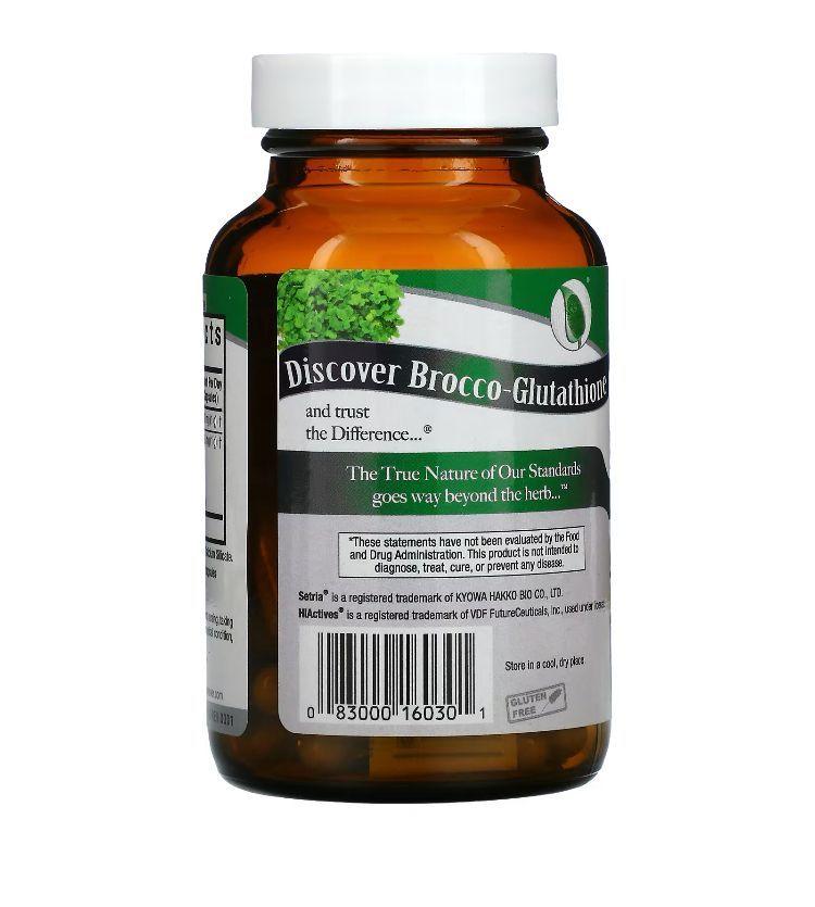 brocco glutathione, средство с брокколи и глутатионом,антиоксидант,nature's answer, 500 мг, 60 растительных капсул