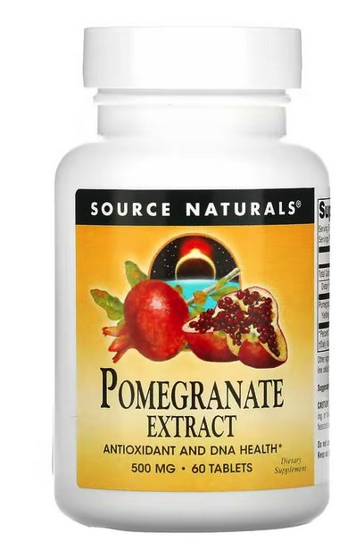 Экстракт граната, 500 мг, 60 таблеток ,source naturals