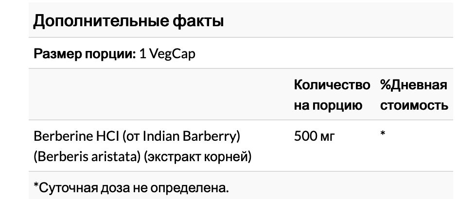 Берберин (барбарис) ,для поддержки уровня глюкозы в крови , 500мг , 60 капсул