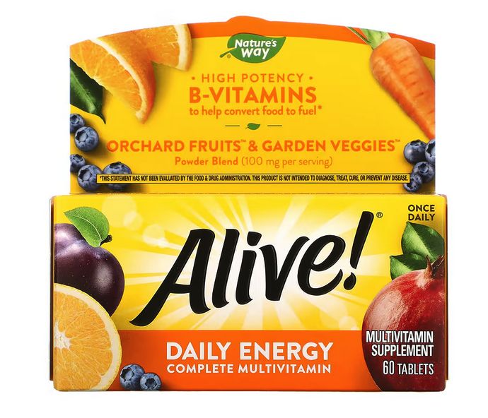 Alive мультивитамины и минералы 60 таблеток Nature's Way