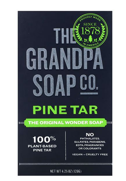 Дегтярное мыло для лица и тела, 120 г (4,25 унции) ,the grandpa soap co.