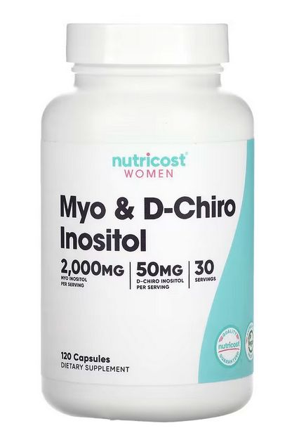 Мио и d хиро инозитол для женщин , 120 капсул ,nutricost