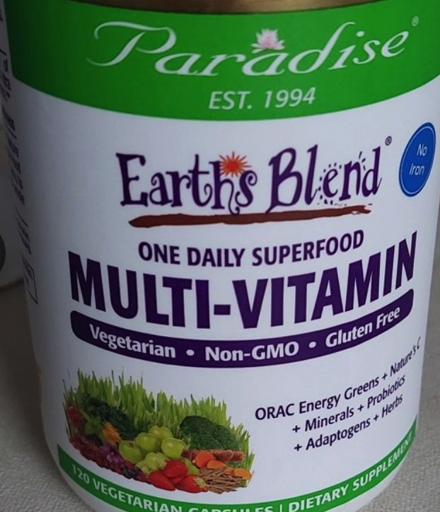 paradise herbs, earth's blend, комплекс мультивитаминов и суперфудов для приема один раз в день, 120 вегетарианских капсул