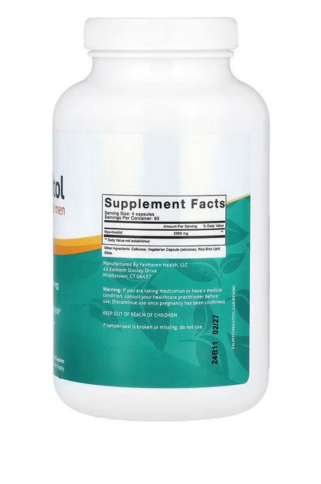 Мио инозитол, для мужчин и женщин, 240 капсул ,fairhaven health (США)