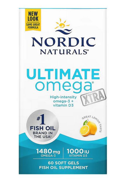Капсулы Ultimate Omega Xtra со вкусом лимона, 60 шт
