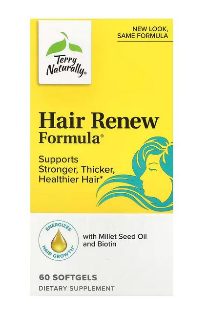 Hair Renew Formula 60 желатиновых капсул Terry Naturally