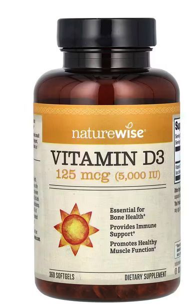 Витамин D3 NatureWise 5000 МЕ капсулы на оливковом масле, 360 шт