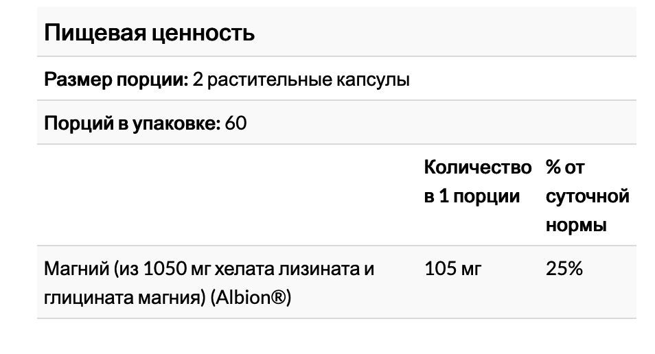 doctor's best, высокоусвояемый магний, 105 мг, 120 растительных капсул (52,5 мг в 1 капсуле)