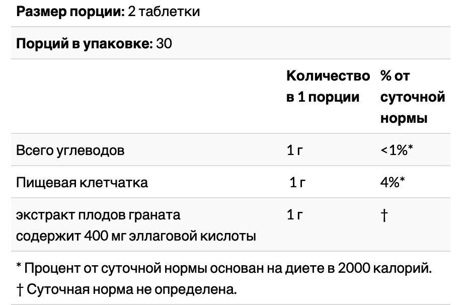 Экстракт граната, 500 мг, 60 таблеток ,source naturals