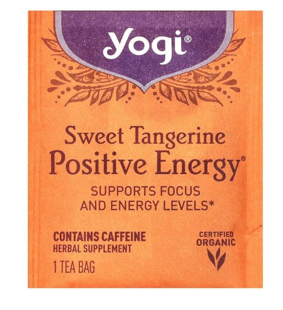 yogi tea, positive energy, сладкий мандарин, 16 чайных пакетиков, 29 г