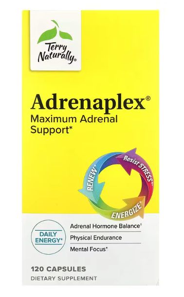 terry naturally, adrenaplex, поддержка надпочечников при стрессе , 120 капсул