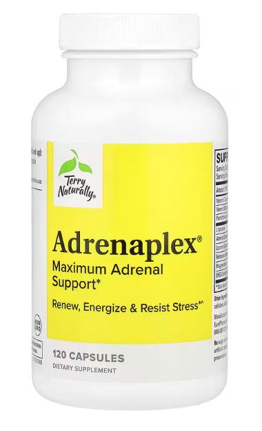 terry naturally, adrenaplex, поддержка надпочечников при стрессе , 120 капсул