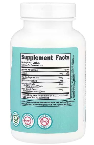 nutricost, women, dim с d глюкаратом кальция и дудником китайским, 120 капсул