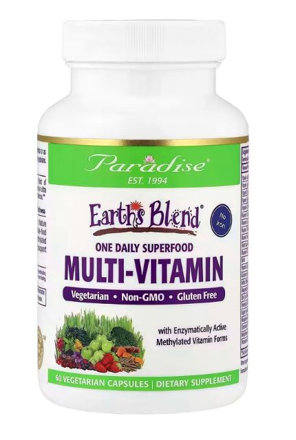 Paradise Herbs Earth's Blend мультивитамины, 60 вегетарианских капсул