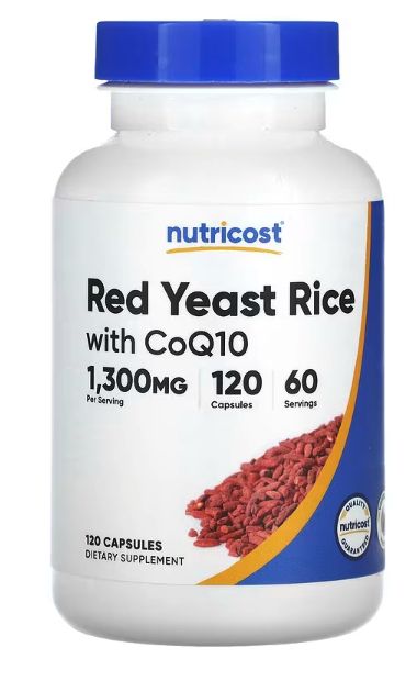 Nutricost красный ферментированный рис с коэнзимом Q10, 120 капсул