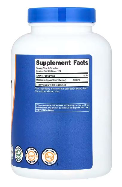 nutricost, Монолаурин, 240 капсул