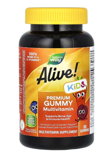 Мультивитамины Nature's Way Alive! для детей, 90 жевательных таблеток