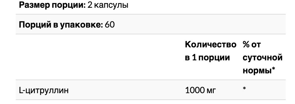 nutricost, l цитруллин, 120 капсул