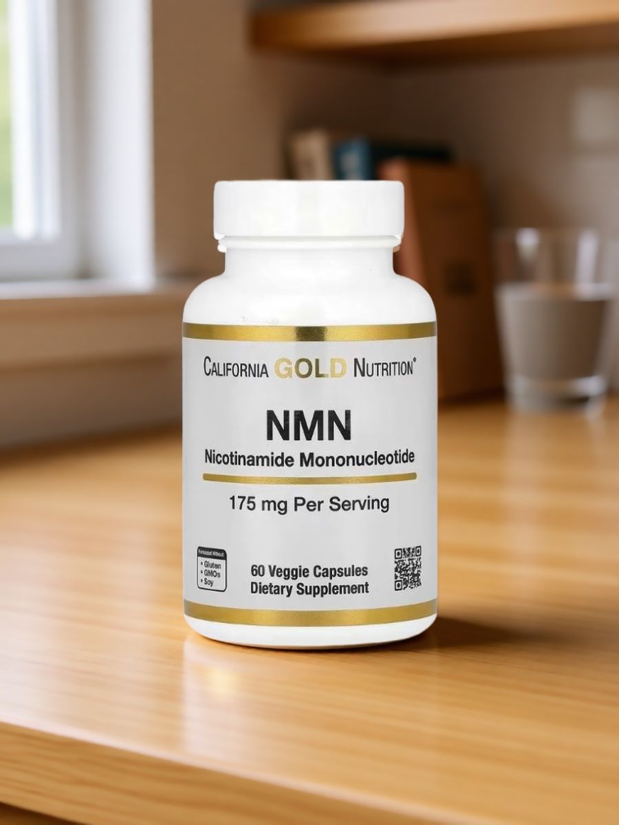 Флакон NMN 175 мг растительные капсулы California Gold Nutrition