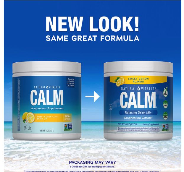 Natural Vitality, CALM, смесь для расслабляющих напитков, цитрат магния сладкий лимон, 227 г — изображение 3
